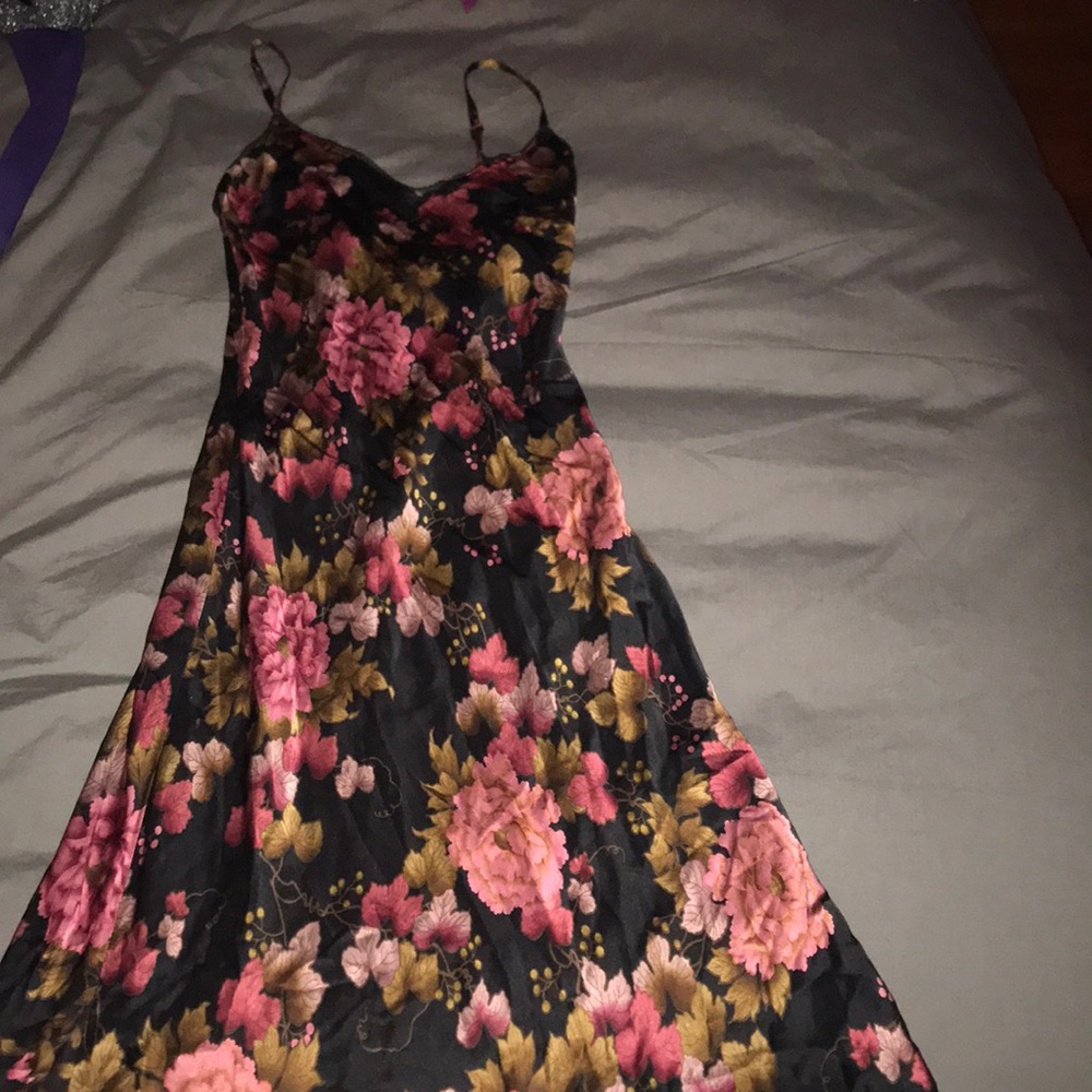 Floral slip dress beaded bottom